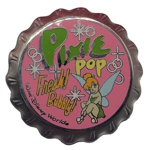 Disney Pins Bottle Cap Series Tinker Bell Pixie Pop Orange Hair 2003 Pin